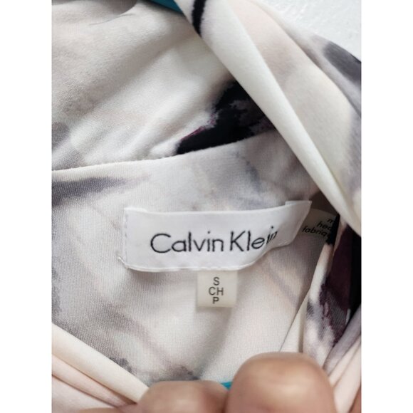 Calvin Klein Womens Top Small Back White Floral Cap Sleeve Cottagecore Carrier - Picture 3 of 7